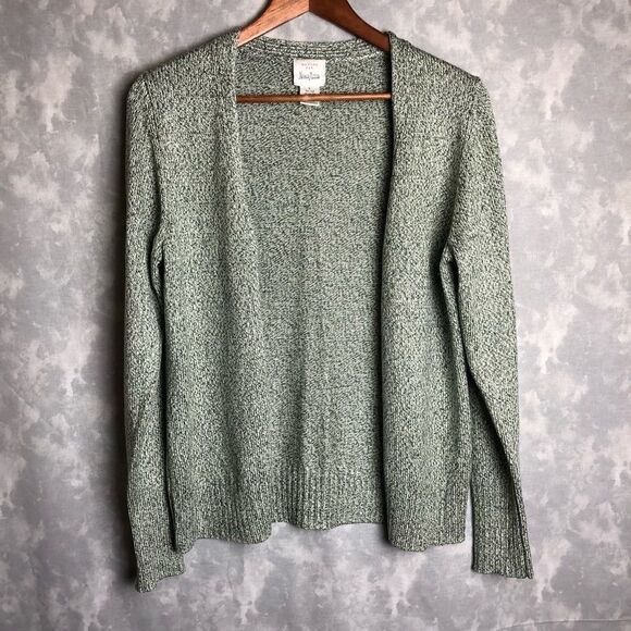 Neiman Marcus Belford Silk Nylon Blend Long Sleeve Green Cardigan Sweater - Picture 1 of 6